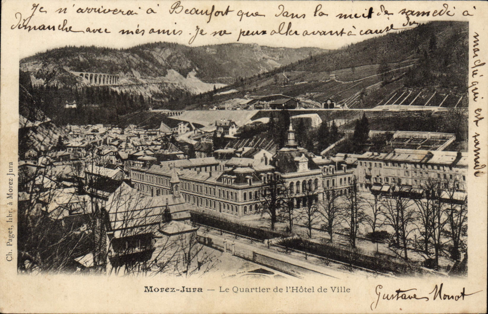 Morez-Jura — Le Quartier de l'Hôtel de Ville — Ch. Paget, lib. à Morez Jura