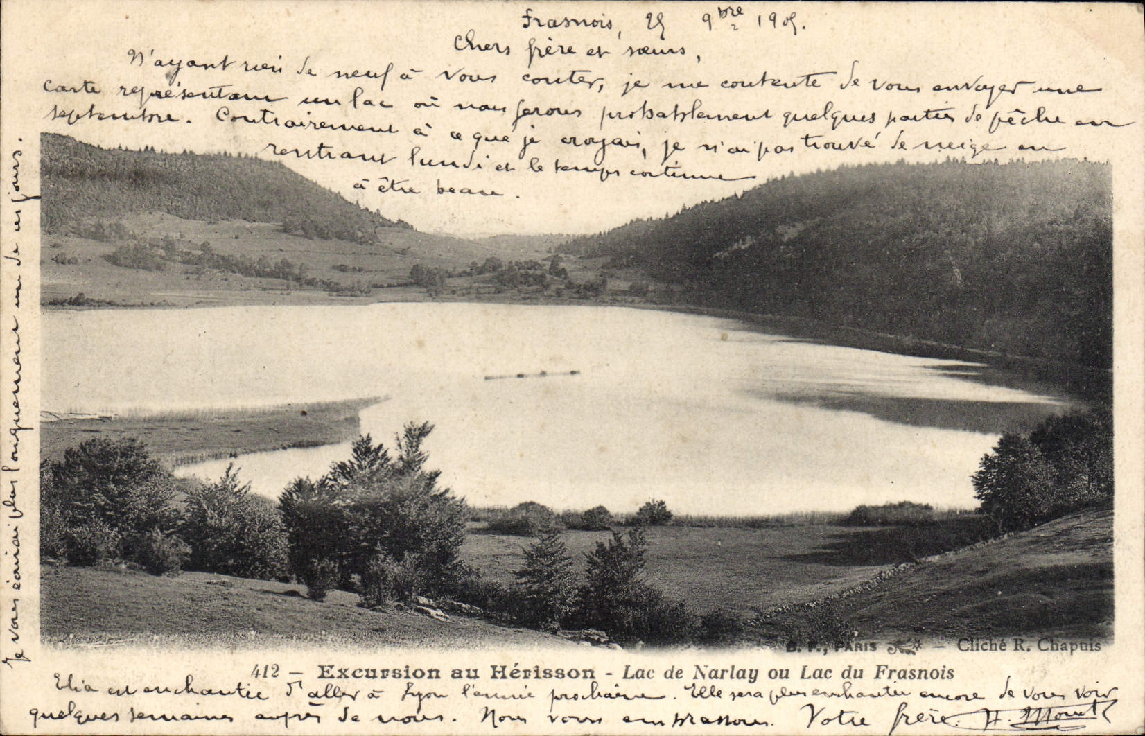 Excursion au Hérisson - Lac de Narlay ou Lac du Frasnois — B.P. PARIS — Cliché R. Chapuis
