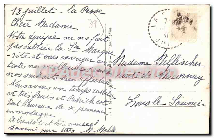 Le Crêt de Chalame (alt. 1548 m) — Les Sommets du Jura — Cl. Michaux, n° 559 — Verso