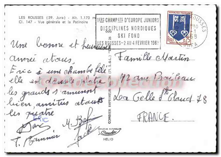 Les Rousses (39, Jura) — Vue générale et la Patinoire — Édition Combière — Achterkant