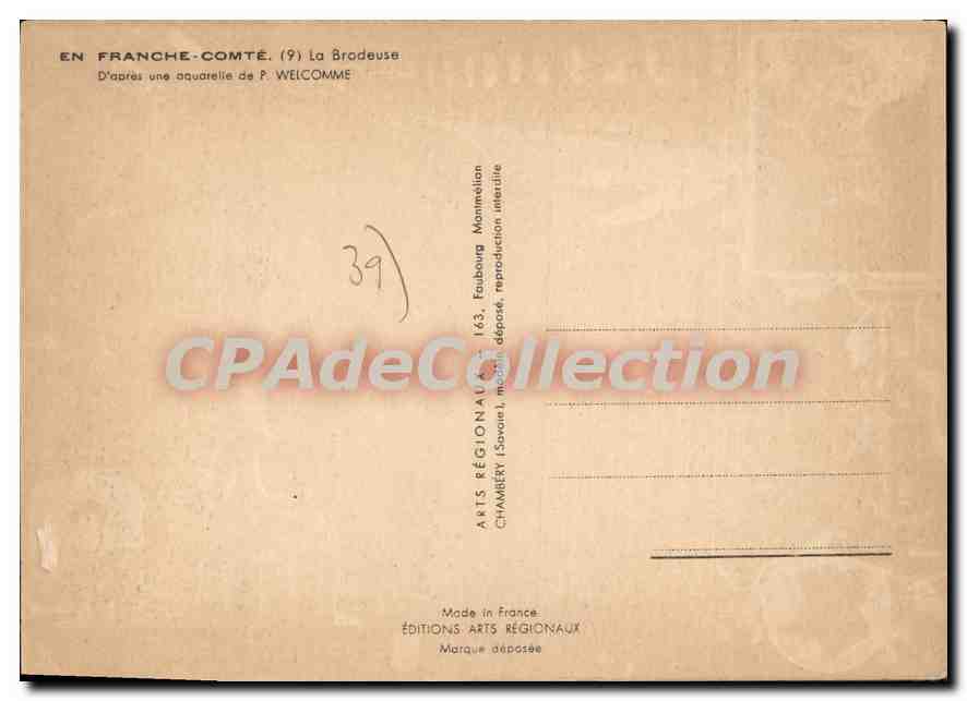 En Franche-Comté (9) La Brodeuse — P. Welcomme — Verso