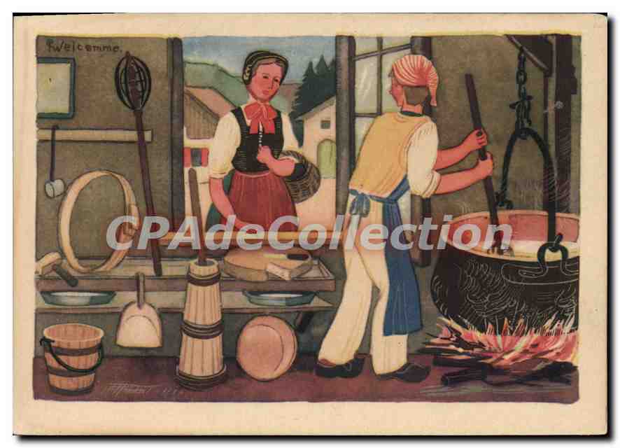 CPSM fabrication du fromage D'Apres Une Aquarelle de WELCOMME