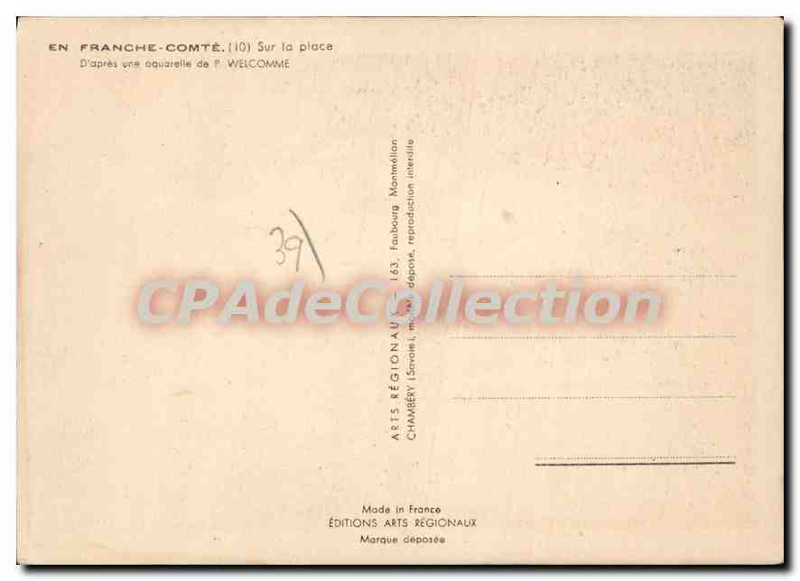 En Franche-Comté — Sur la place — Éditions Arts Régionaux — Achterkant