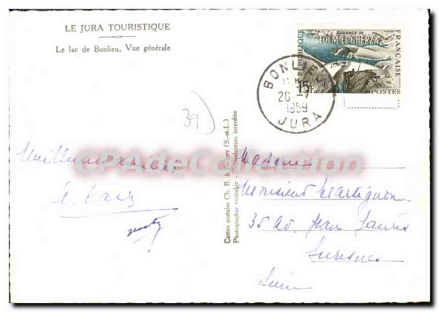 Le lac de Bonlieu — Vue générale — LE JURA TOURISTIQUE — Achterkant
