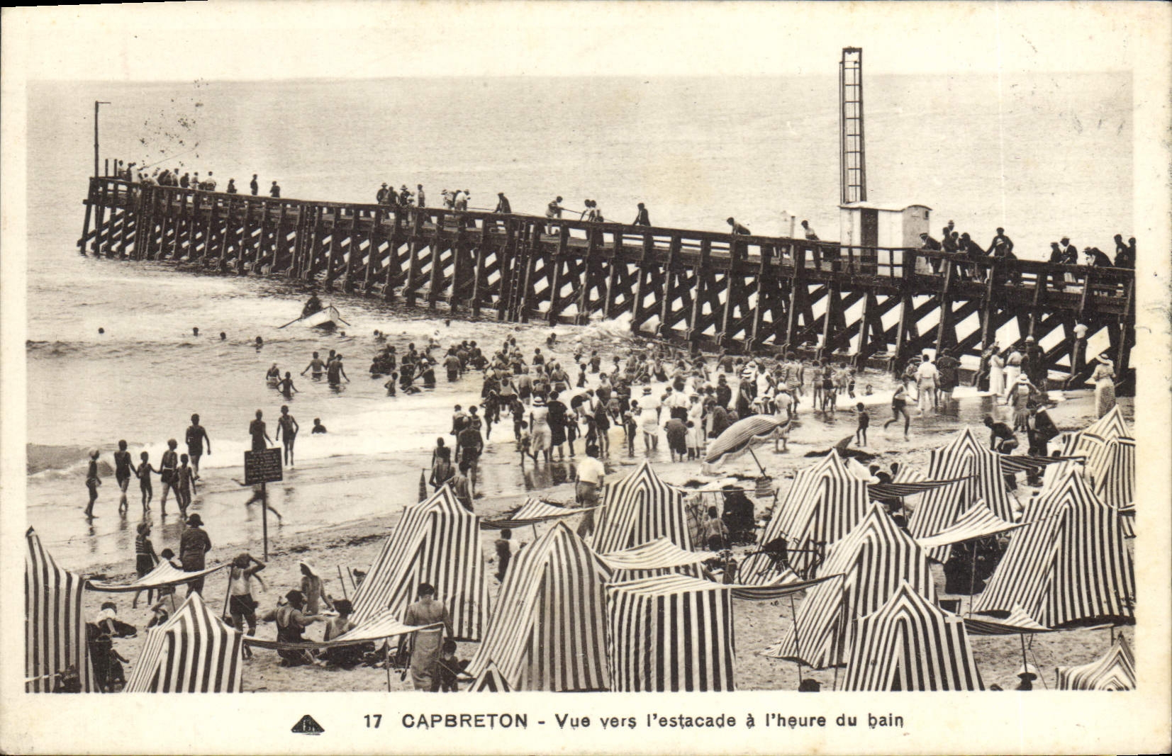 Capbreton - Vue vers l'estacade à l'heure du bain — Édition Pégana-Capbreton, n°17