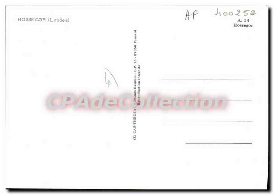 CPSM Hossegor — Verso