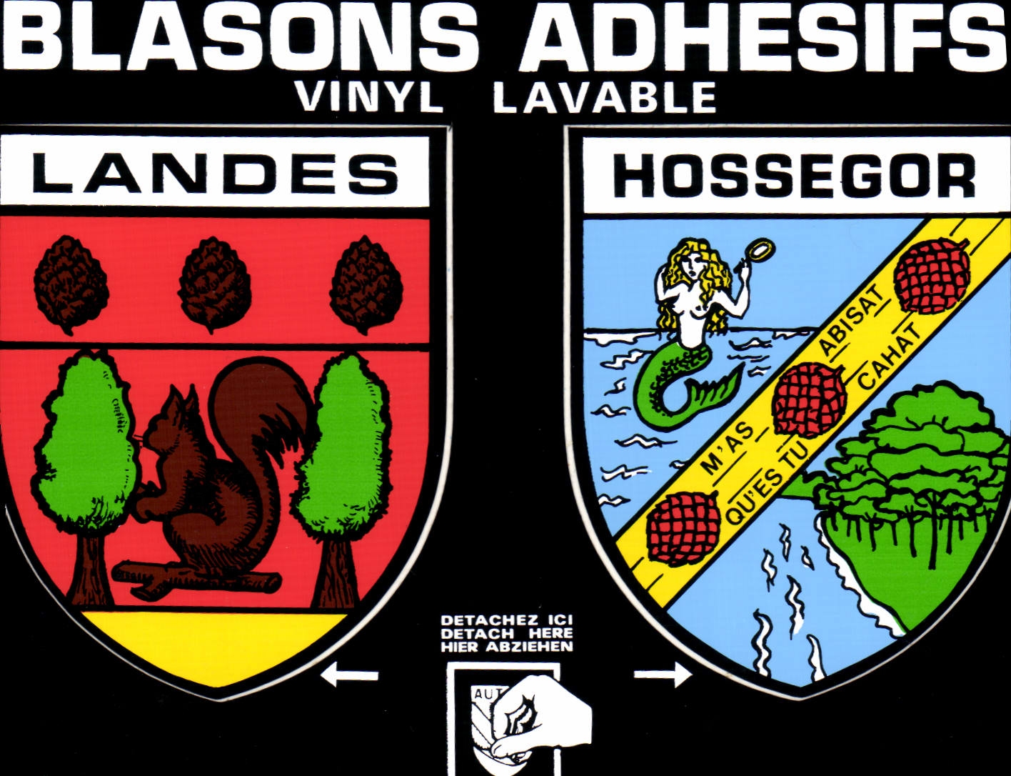 Landes - Hossegor — Blasons adhésifs vinyle lavable — Éditions LRA