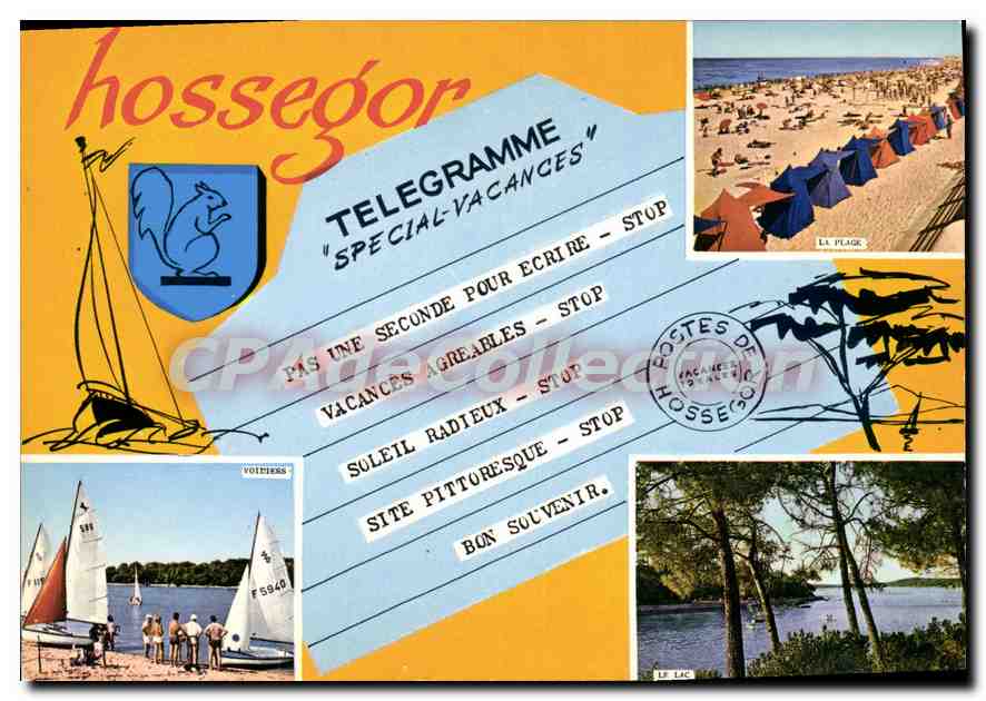 CPSM Hossegor telegramme