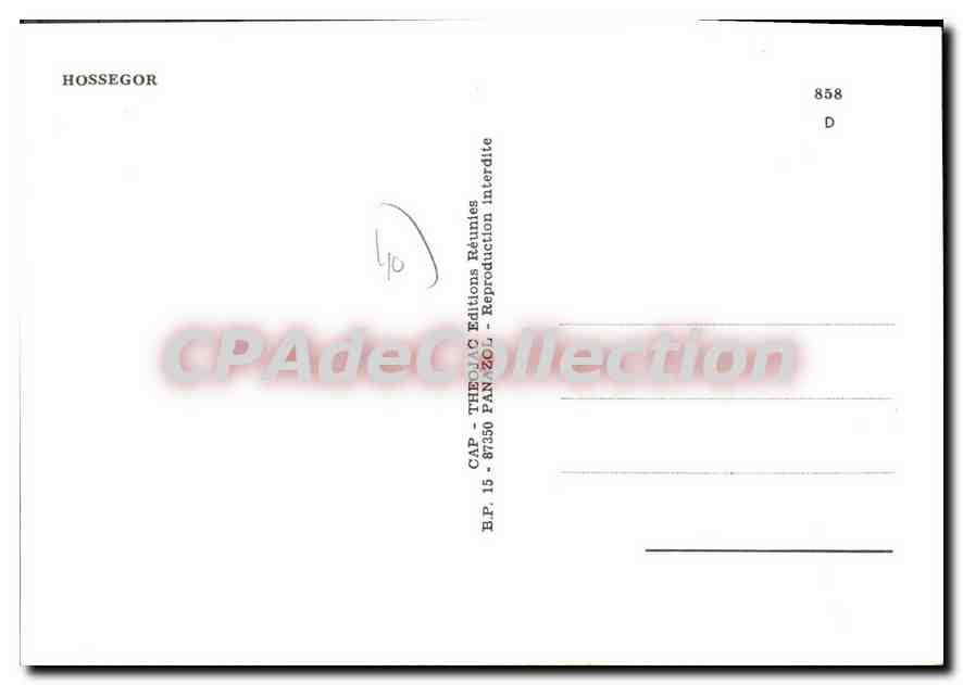 CPSM Hossegor telegramme — Rückseite