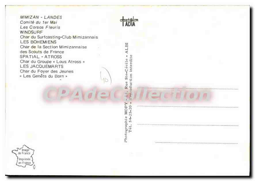 CPSM Mimizan Landes Comite Du 1er Mai chars — Back