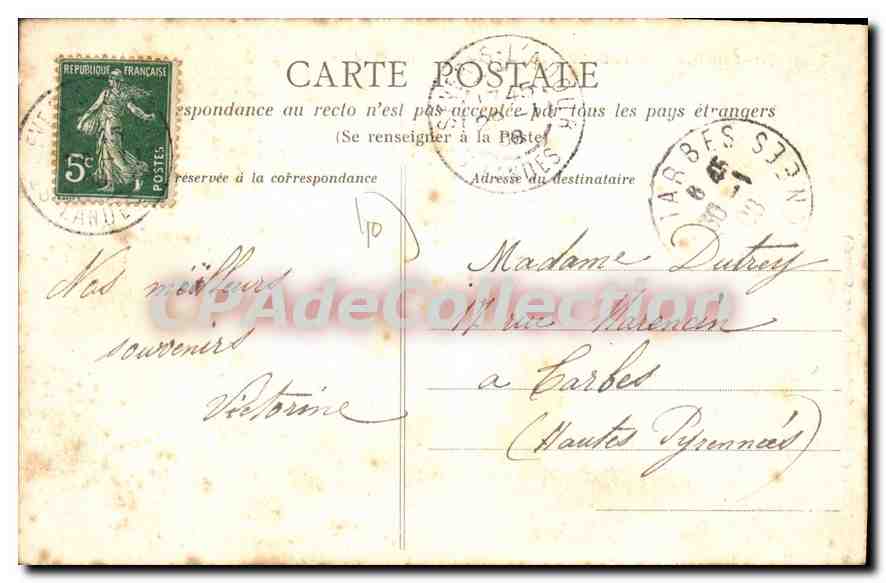 CPA Saint Sever Sur Adour Le Grand Pont Sur I'Adour — Verso