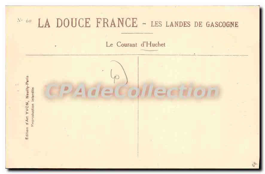 Le Courant d'Huchet — Les Landes de Gascogne — Édition d'Art YVON, Neully-sur-Marne — Rückseite
