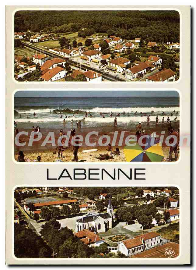 CPSM Labenne plage mairie église