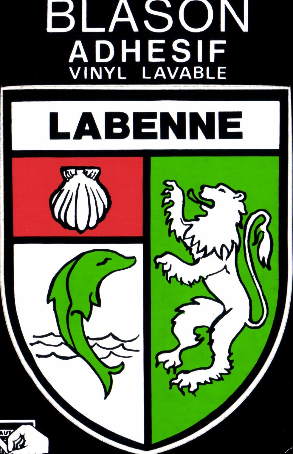 Labenne — Blason adhésif vinyl lavable — Éditions Larrieu