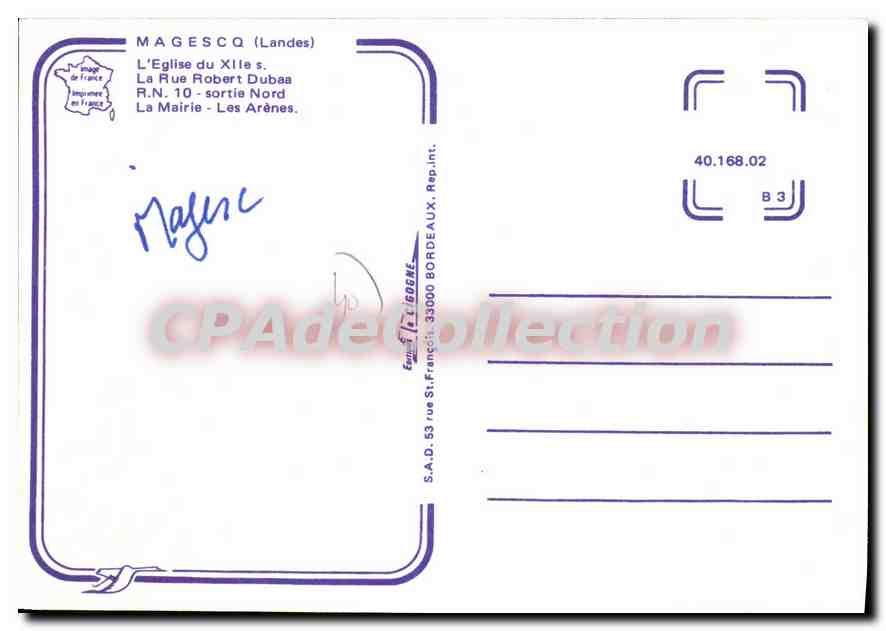 Magescq — vue panoramique — S.A.D. 53 rue St-Francis, 33000 Bordeaux — Verso