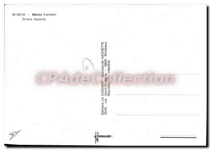 Mezos (Landes) — Divers Aspects — Éditions La Gigoine — Verso