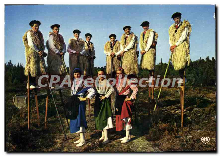 Costumes landais — Groupe folklorique de Saint-Julien-en-Born — éditeur LOUIS BECUTS de COUNTIS