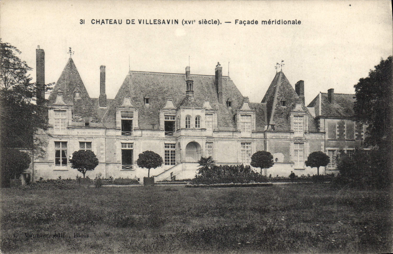 Château de Villesavin (xvi° siècle) — Façade méridionale — C. Tannier, éditeur, Blois