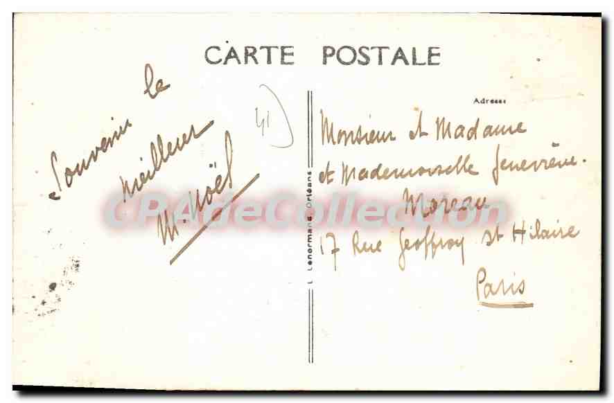 Chaumont-sur-Tharonne (L.-&-C.) — Vue à vol d’oiseau — Route de La Ferté-St-Hilaire — Édition Duvial — Verso