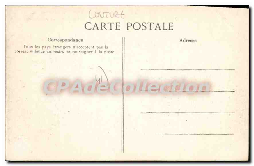 Couture — Le Château de la Poissonnière — éditeur non identifié — Verso