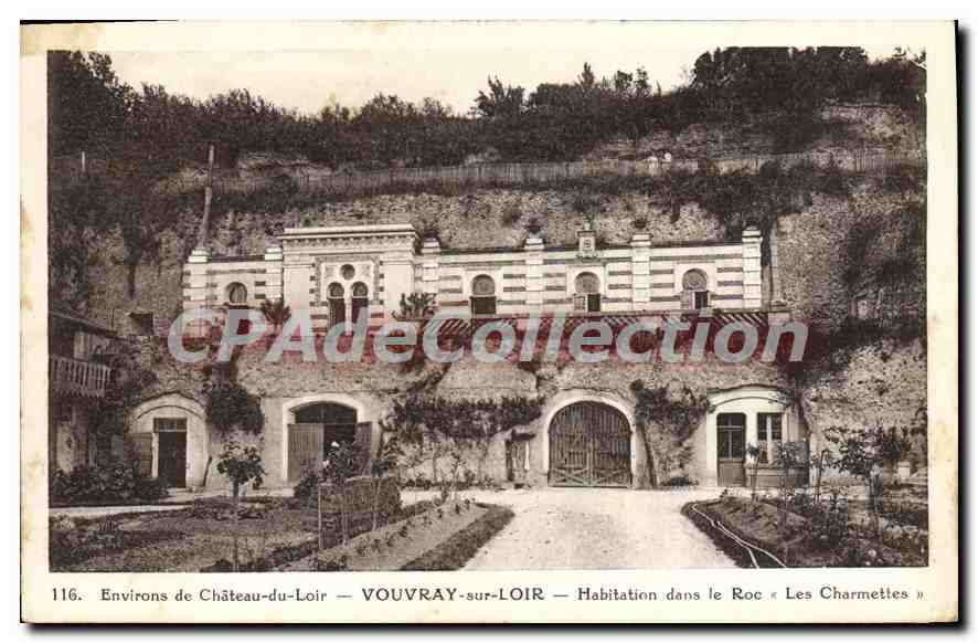 CPA Environs de Chateau du Loir Vouvray sur Loir Habitation dans le Roc Les Charmettes