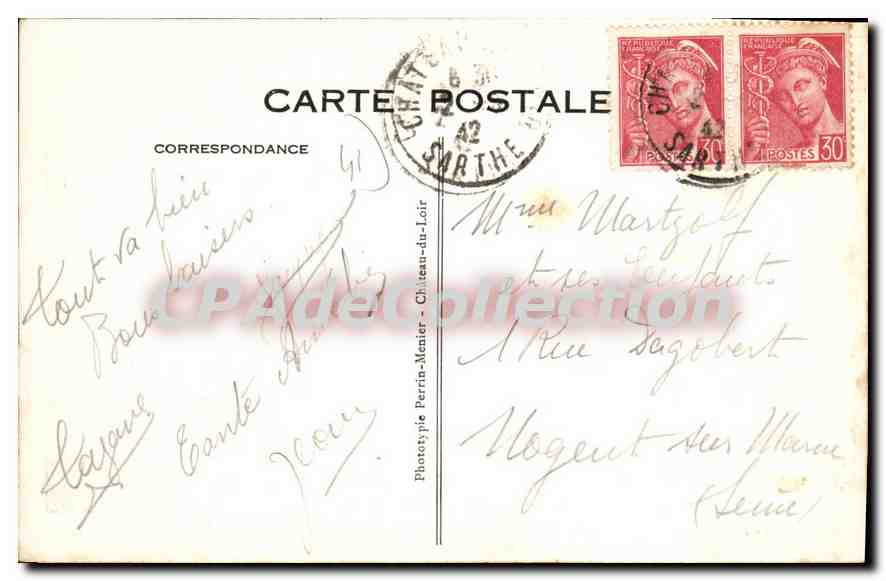 CPA Environs de Chateau du Loir Vouvray sur Loir Habitation dans le Roc Les Charmettes — Verso