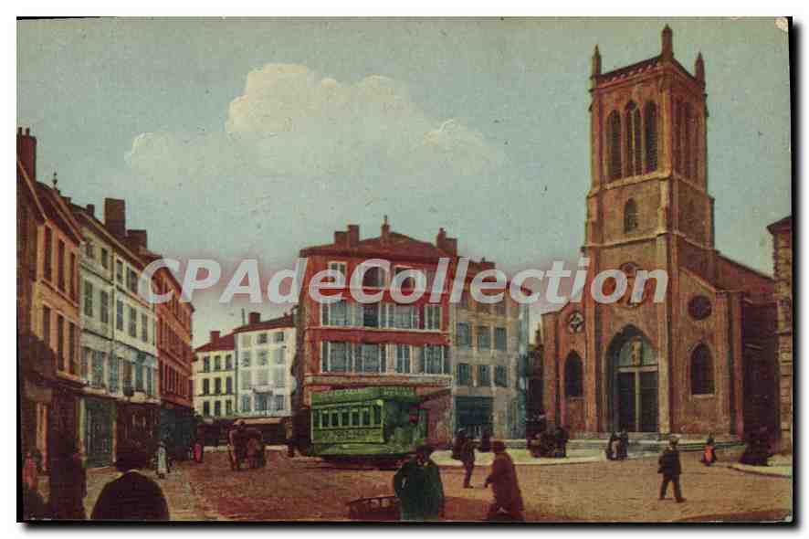 Roanne - Église Saint-Étienne — Place du Palais de Justice — Édition A. Thiverval, Roanne