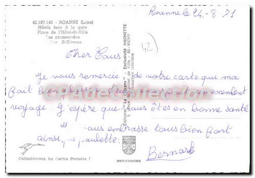 Roanne — Souvenir de ROANNE — Éditions IRIS — Verso