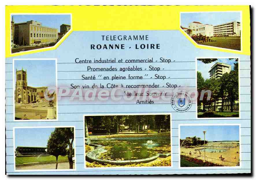 Roanne - Loire — Centre industriel et commercial, promenades, santé, vin — Éditions Hachette, Vichy