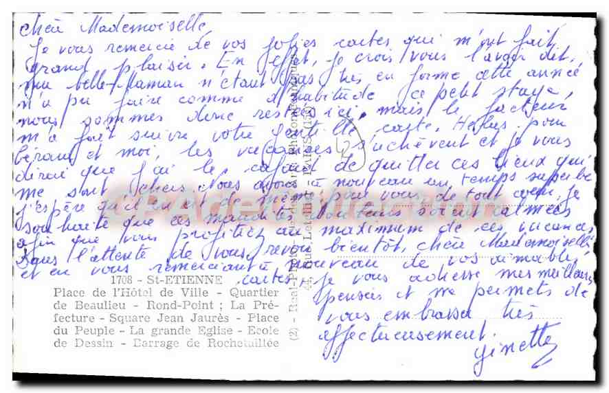 S'ÉTIENNE — vue panoramique — éditeur non identifié — Verso