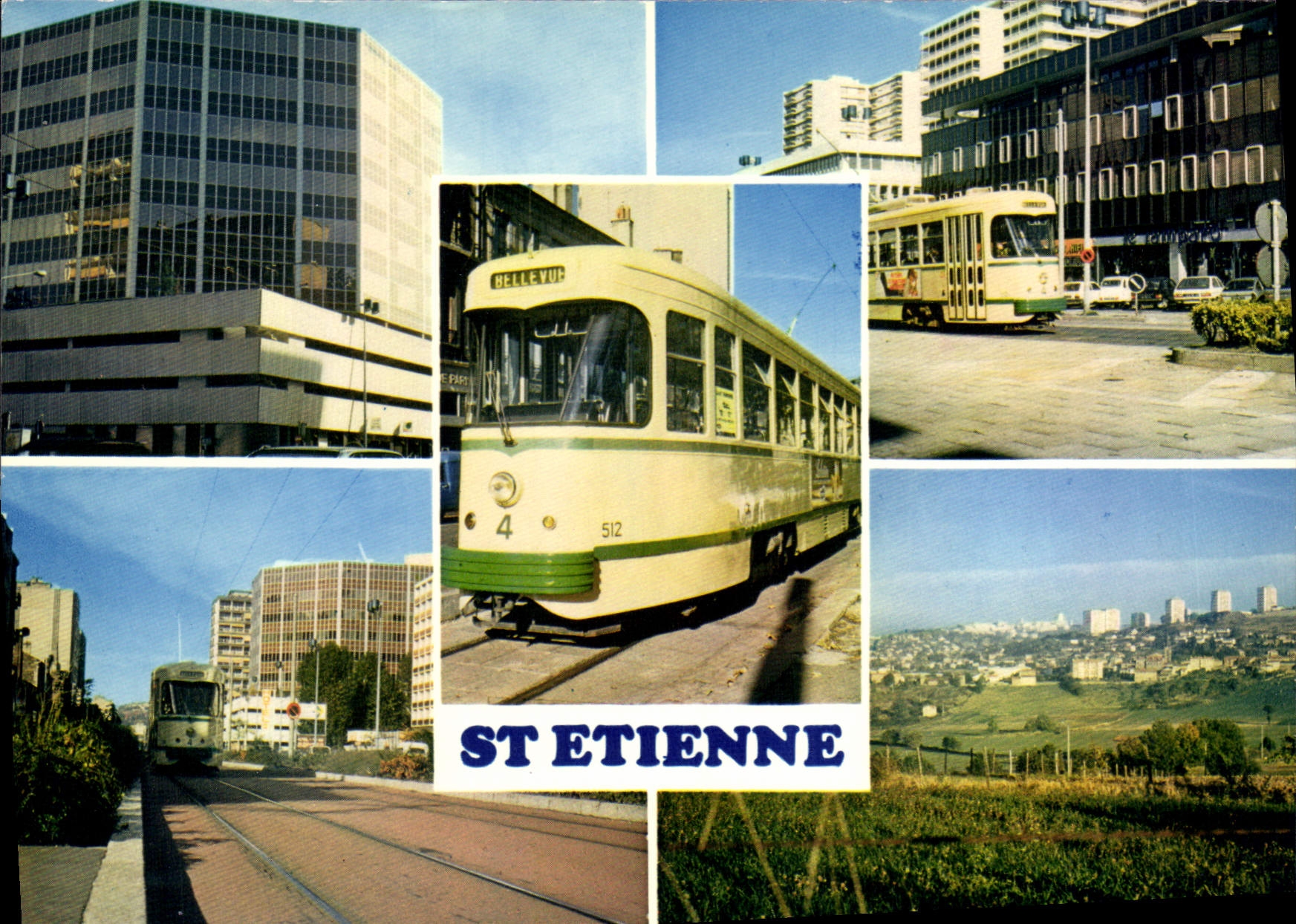 St Étienne — Tramway et paysages — éditeur inconnu, n° de série non visible - Recto