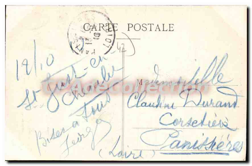 CPA Saint Just En Chevalet Chateau de Contenson vu du Midi — Rückseite