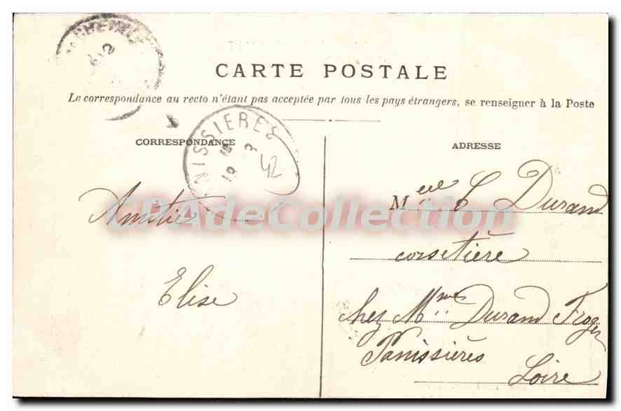 CPA Saint Just En Chevalet Chateau de Contençon — Rückseite