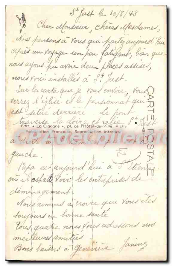 CPA Saint Just sur Loire Vue Generale — Rückseite