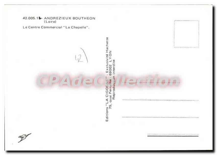 CPSM Andrezieux Boutheon Le Centre Commercial La Chapelle Suma — Rückseite