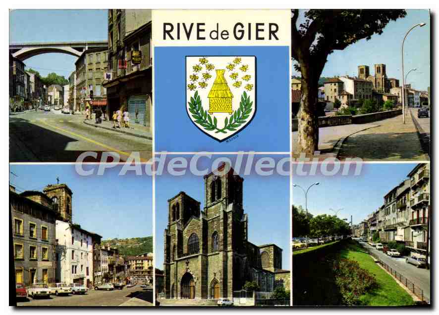 CPSM Rive De Gier Le Viaduc Armoiries La Madeleine La Rue Victor Hugo