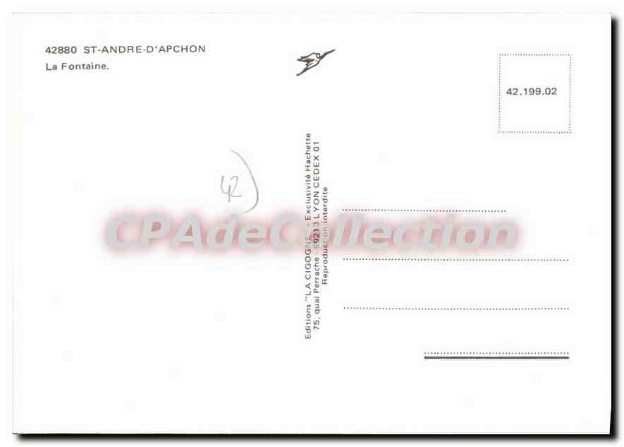 La Fontaine — Saint-André-d'Apchon — Éditions 'LA CIGOGNE' — Verso