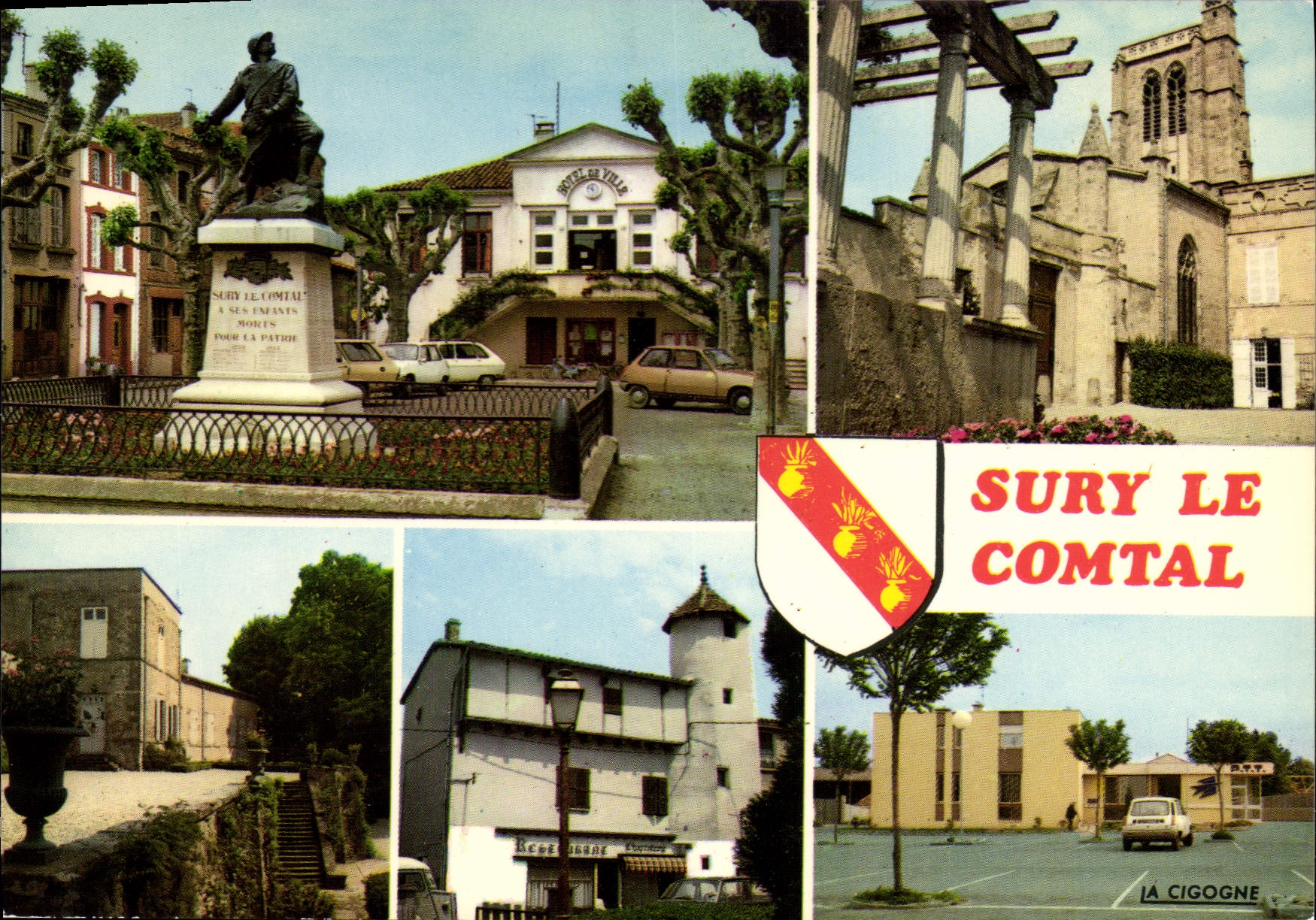 Sury-le-Comtal — vue panoramique — Éditions 'La Cigogne' - Recto