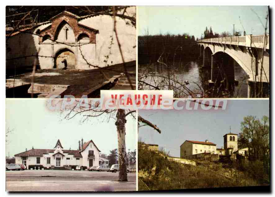 Veauche (Loire) — La Source de la Chana, Le Pont, La Mairie, L'Église et la Loire — Éditions 'LA CIGOGNE'
