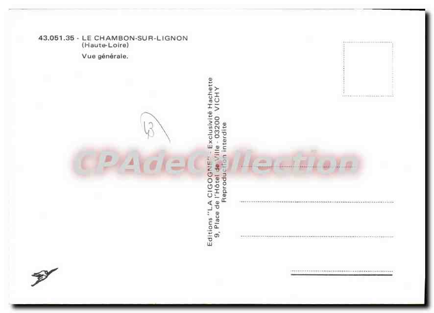 CPSM Le Chambon Sur Lignon Vue Generale — Rückseite