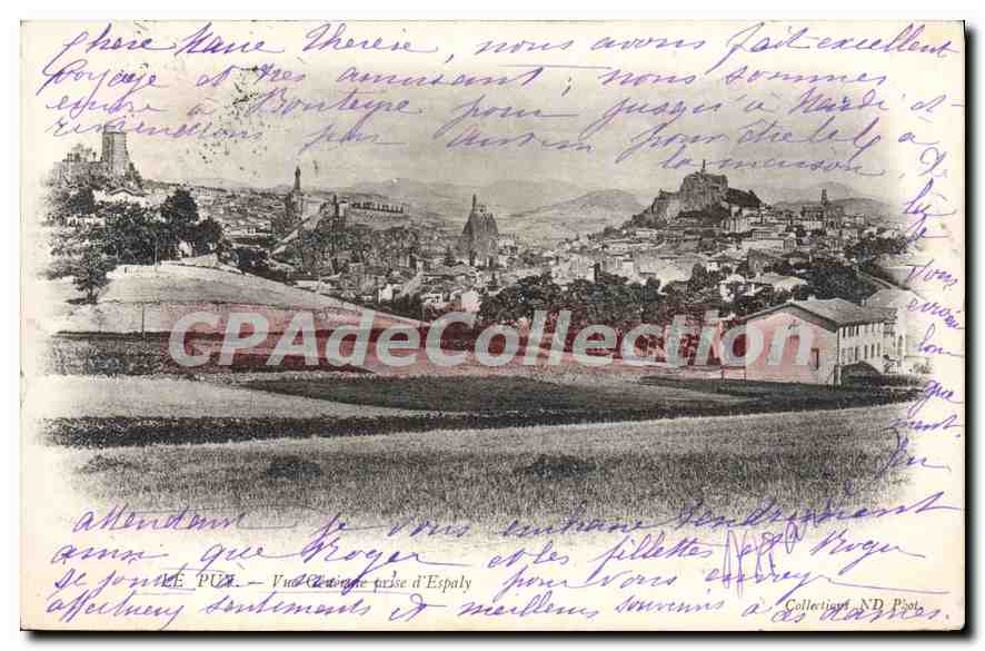 Vue générale prise d'Espaly — Puy-en-Velay — Éditeur : P.U. (imprimeur)