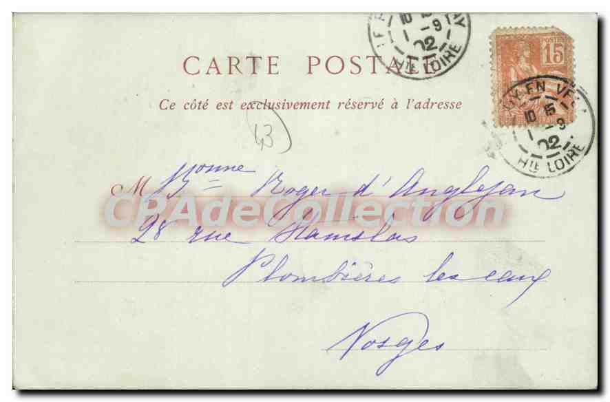 Vue générale prise d'Espaly — Puy-en-Velay — Éditeur : P.U. (imprimeur) — Verso
