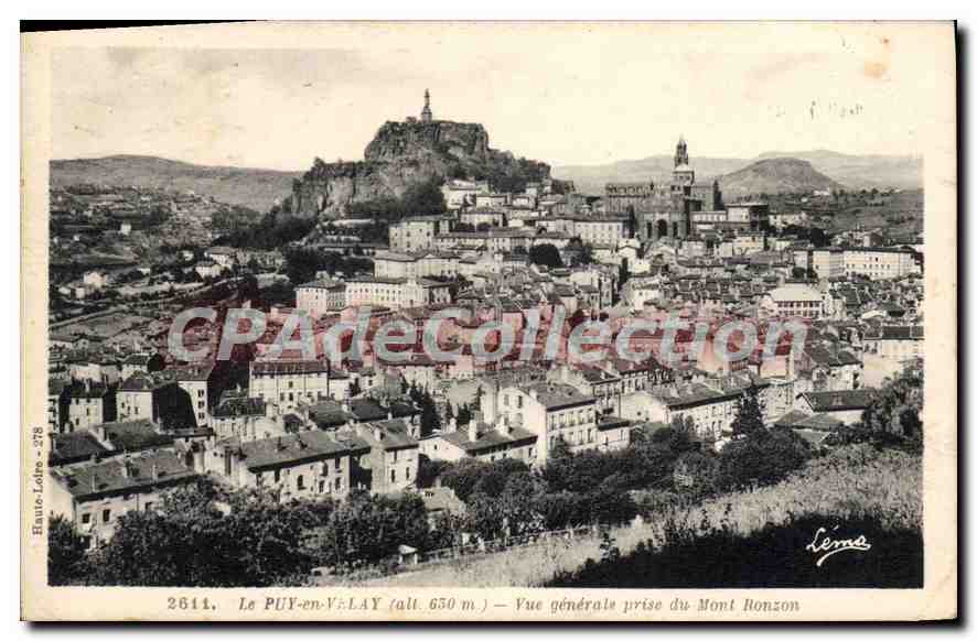 Le PUY-en-VELAY (alt. 650 m.) — Vue générale prise du Mont Ronzon — Haute-Loire, n° 2611