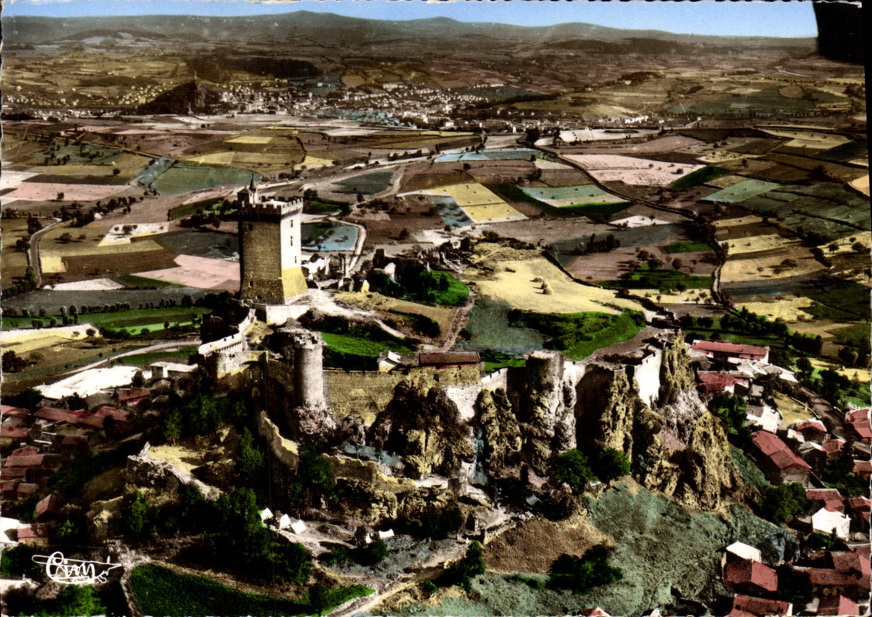 Le Puy-en-Velay — Vue aérienne du château de Polignac et des Polognes — Éditions Adrien Comper
