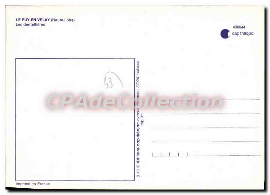 Les dentellières — Le Puy-en-Velay (Haute-Loire) — éditions cap-théojac — Verso