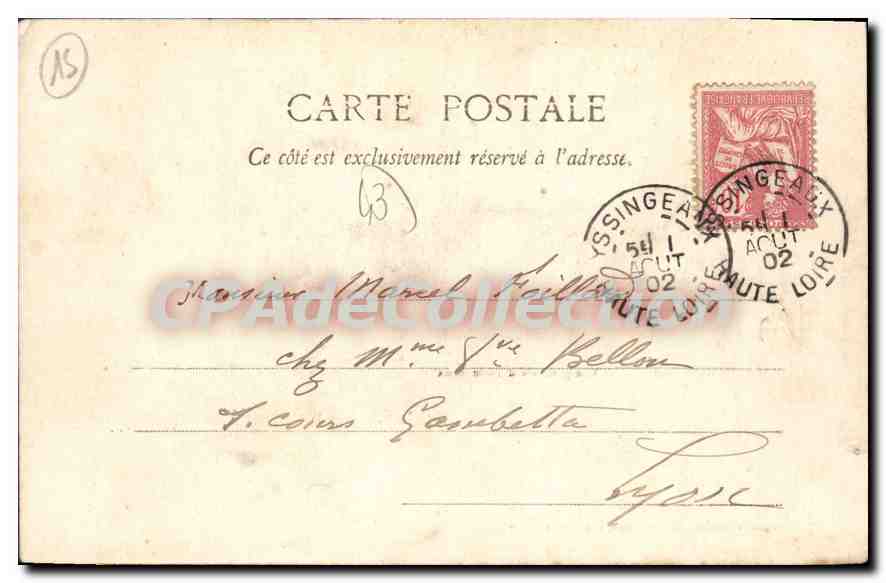 CPA Le Puy Vue Generale d'Yssingeaux — Rückseite