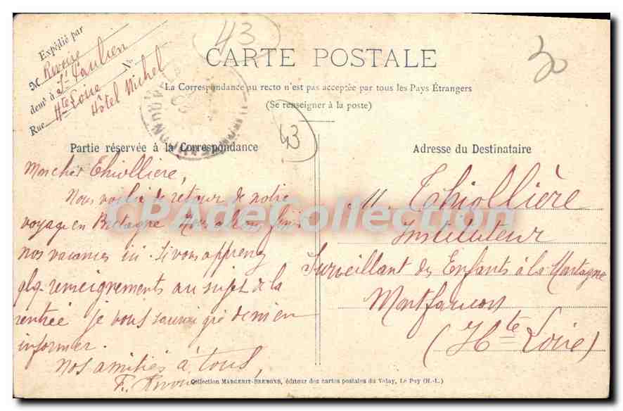 CPA Le Chateau de la Rochelambert George Sand — Rückseite