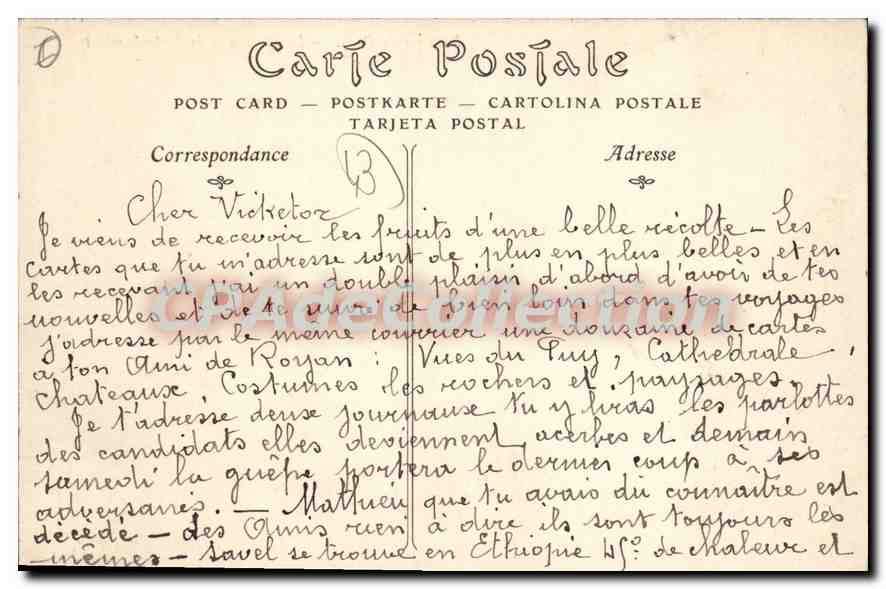 CPA Environs du Puy Le Chateau de la Roche Lambert — Rückseite