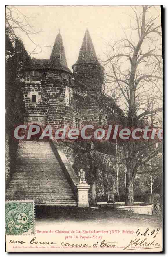 CPA Entree du Chateau de la Roche Lambert pres Le Puy en Velay