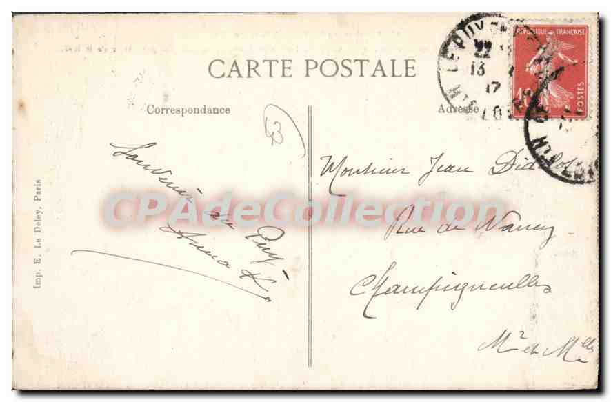 Environ du PUY — Château de Saint-Vidal — Imp. E. Le Daley, Paris — Reverso
